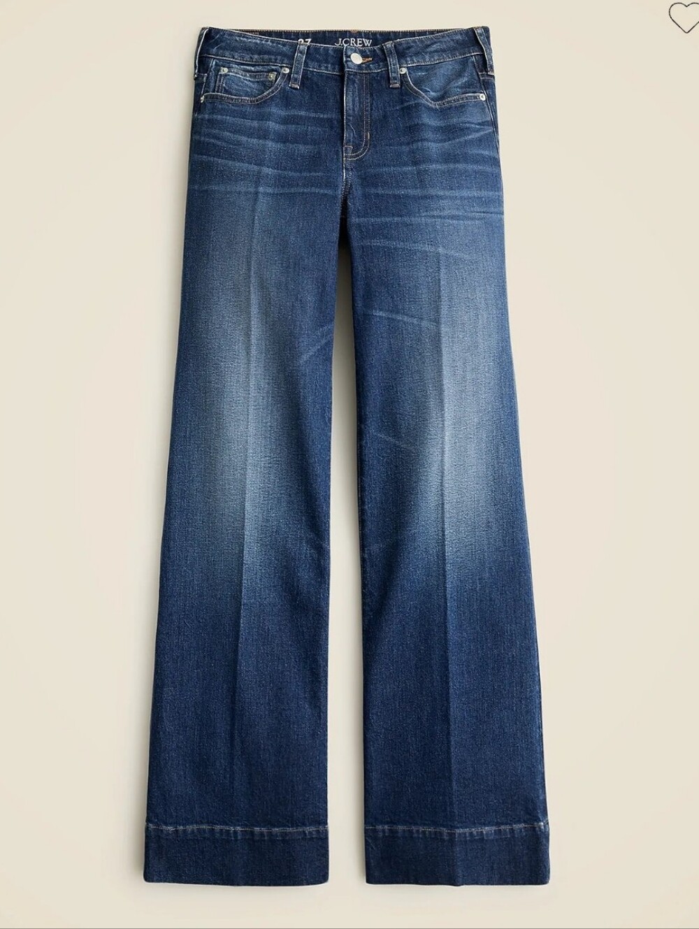 J. Crew Dark Blue '96 Low-rise denim trouser jean Size 33 Nwt New With Tags